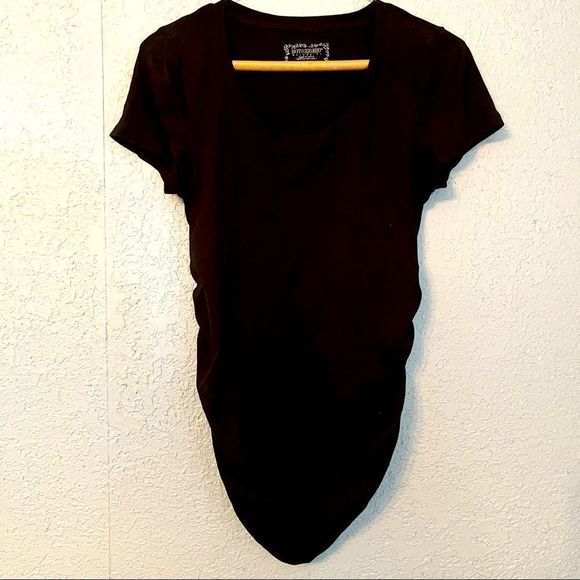 Motherhood Maternity Tops - MotherHood Maternity Rouch Black Top Womens Size Medium